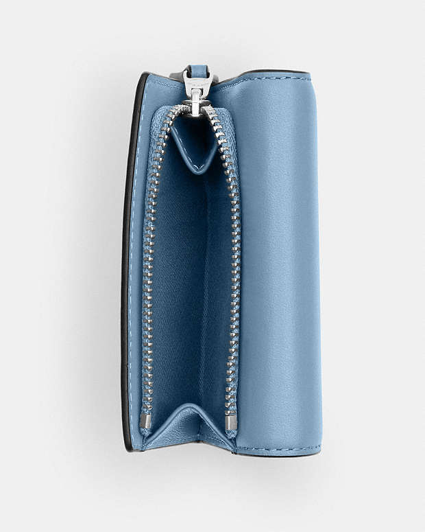 Micro Wallet Smooth Leather-Silver-Pool Smooth Leather-Silver-Pool