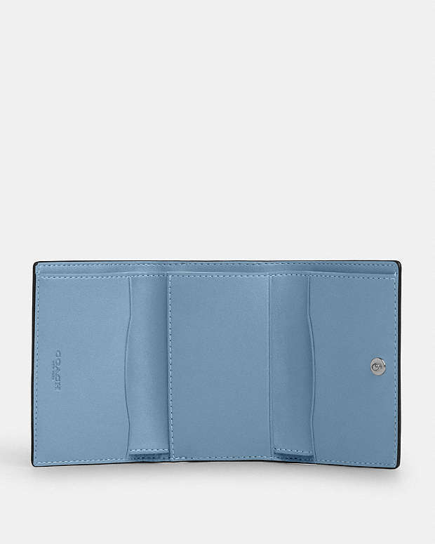 Micro Wallet Smooth Leather-Silver-Pool Smooth Leather-Silver-Pool