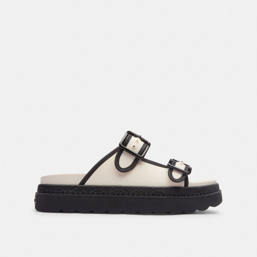 Coach Lainey Sandal Chalk & Black