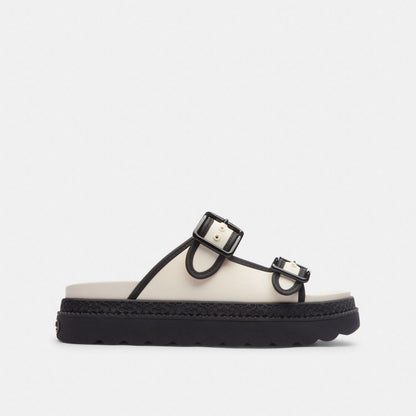 Coach Lainey Sandal Chalk & Black