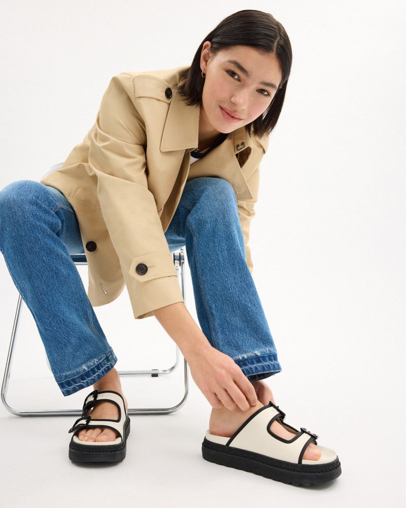 Coach Lainey Sandal Chalk & Black