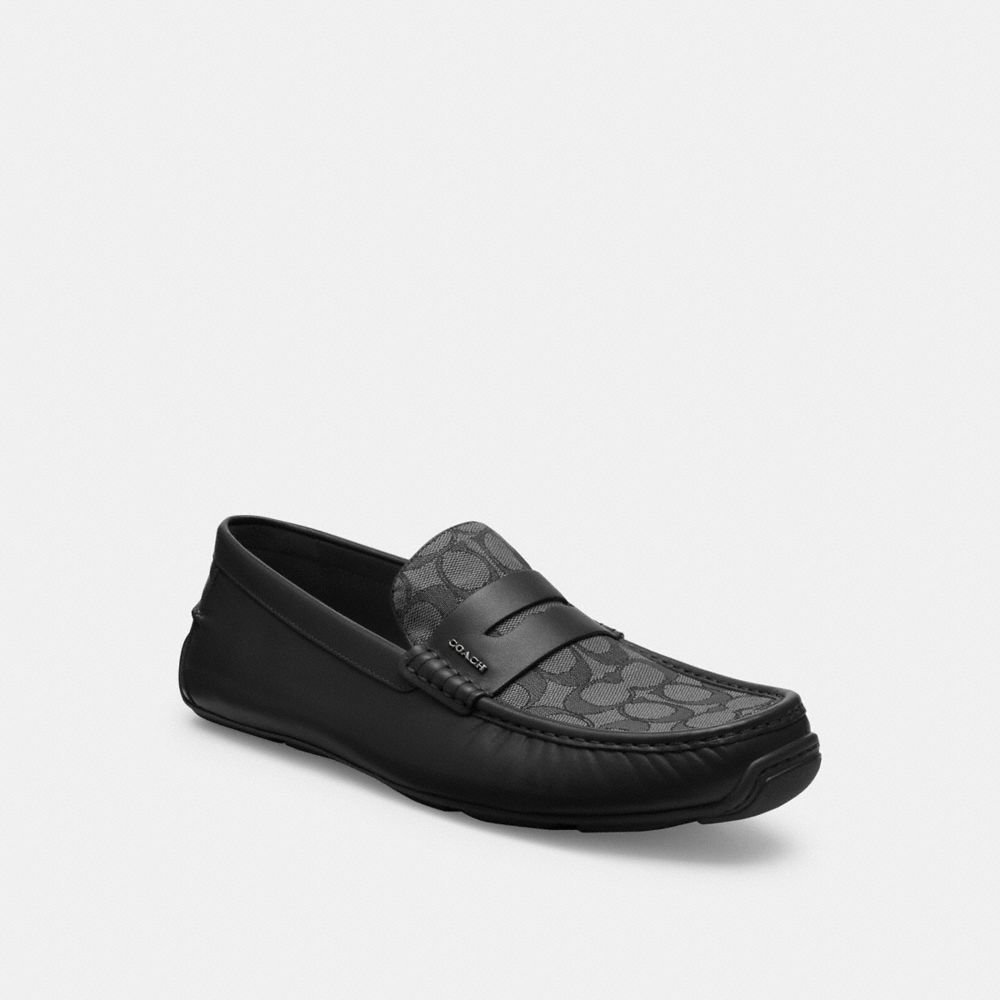 Men's Coach Liam Driver In Signature Jacquard Black