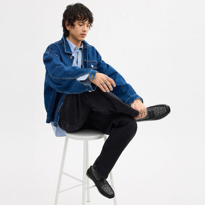 Coach Liam Driver In Signature Jacquard Black
