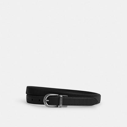 Classic Buckle Cut To Size Reversible Belt, 18 Mm Embossed Crocodile-Silver-Black Embossed Crocodile-Silver-Black