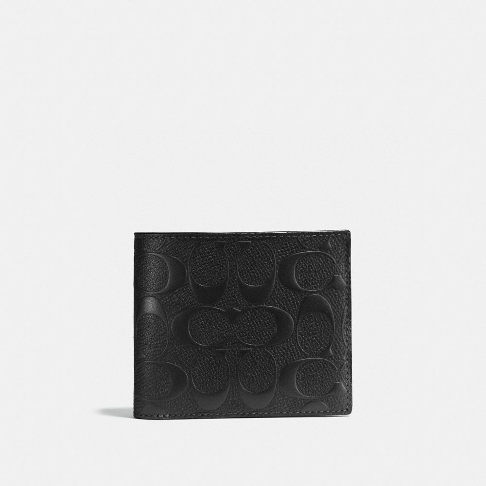 3 In 1 Wallet In Signature Leather Black Black