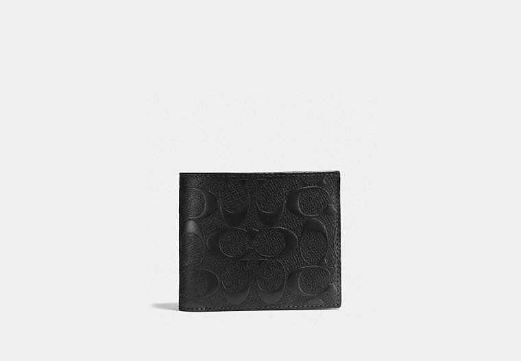 3 In 1 Wallet In Signature Leather Black Black