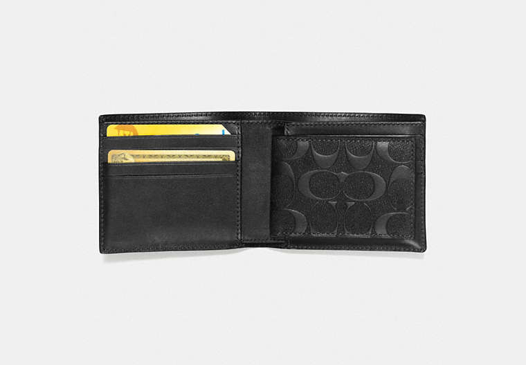 3 In 1 Wallet In Signature Leather Black Black