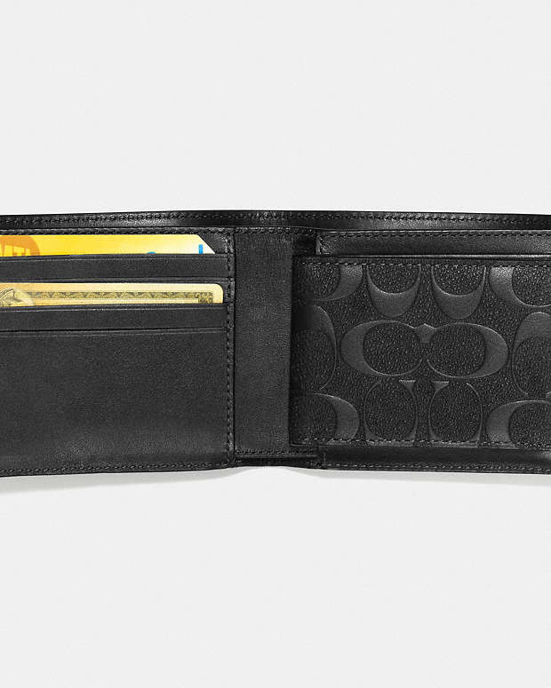 3 In 1 Wallet In Signature Leather Black Black