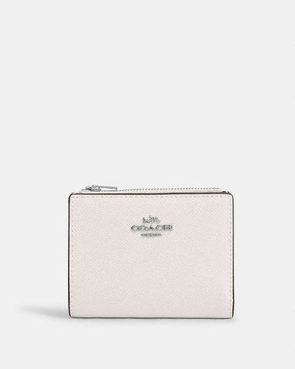 Bifold Wallet Crossgrain Leather-Silver-Chalk Crossgrain Leather-Silver-Chalk