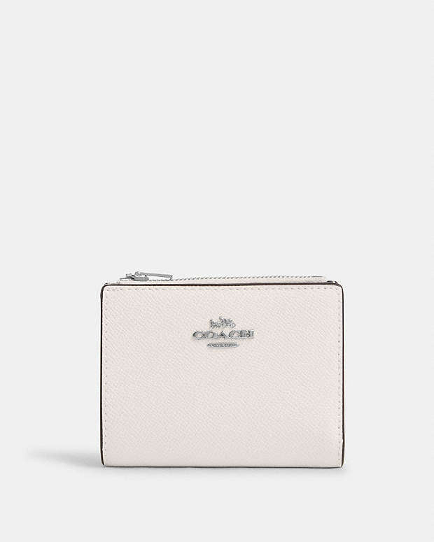 Bifold Wallet Crossgrain Leather-Silver-Chalk Crossgrain Leather-Silver-Chalk