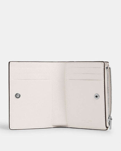 Bifold Wallet Crossgrain Leather-Silver-Chalk Crossgrain Leather-Silver-Chalk