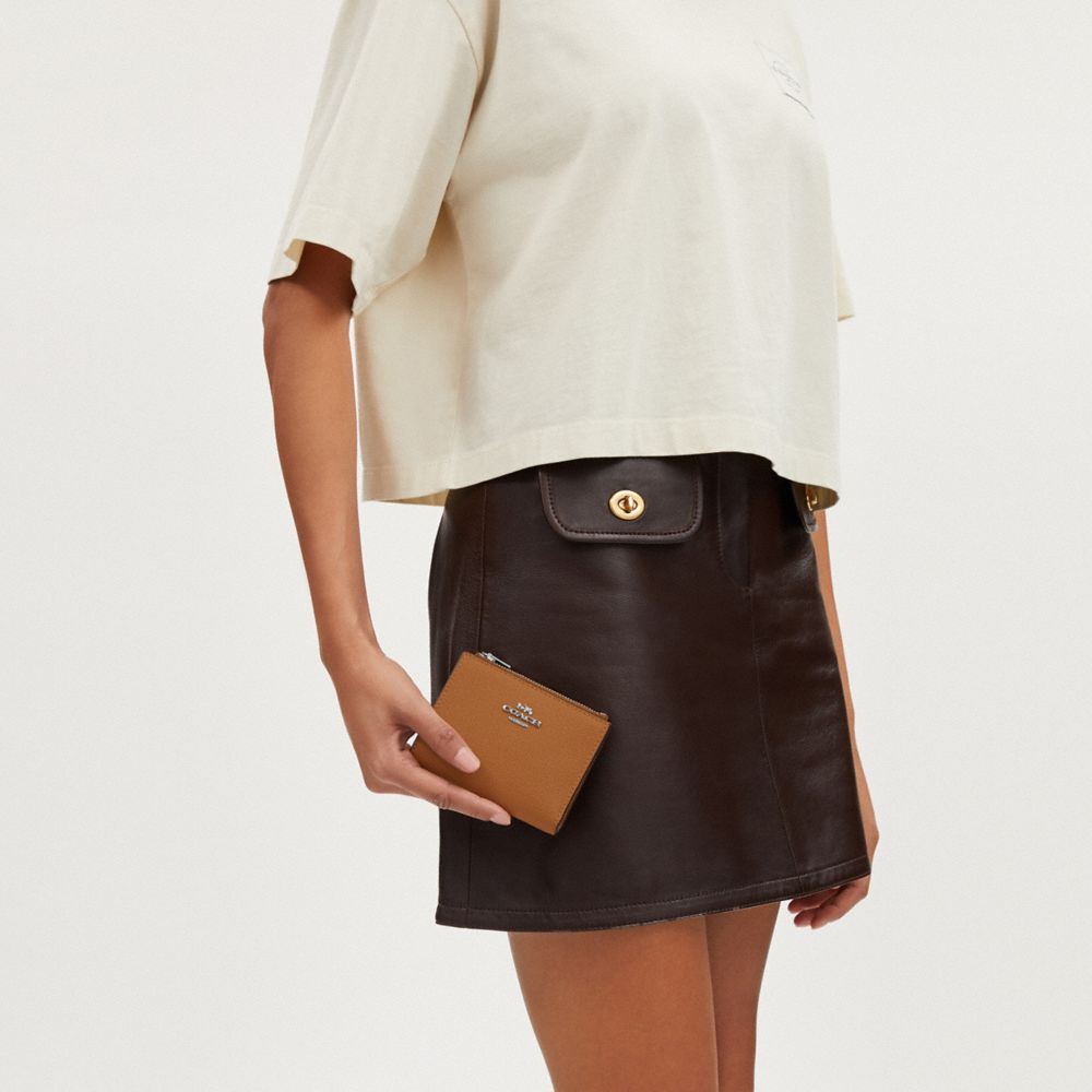 Coach Bifold Wallet Silver Light Saddle