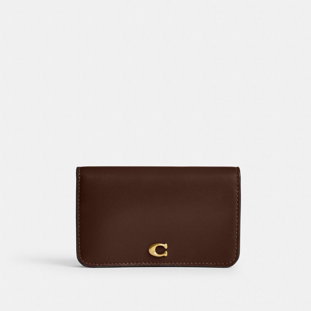 Coach Essential Slim Card Case Brass Maple