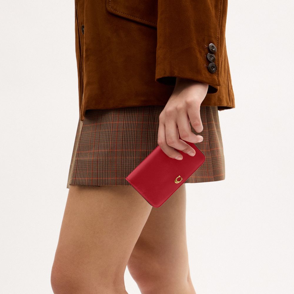 Coach Essential Slim Card Case Brass/Poppy