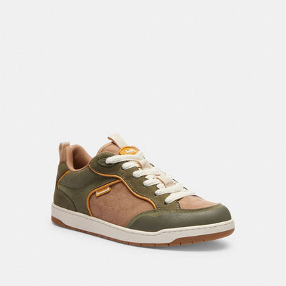 Coach C203 Sneaker In Signature Canvas Army Green