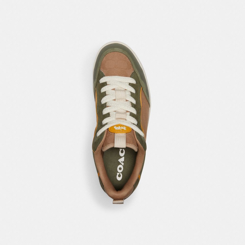 Coach C203 Sneaker In Signature Canvas Army Green