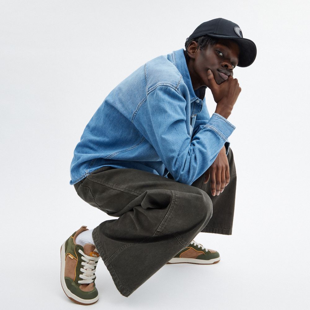 Coach C203 Sneaker In Signature Canvas Army Green