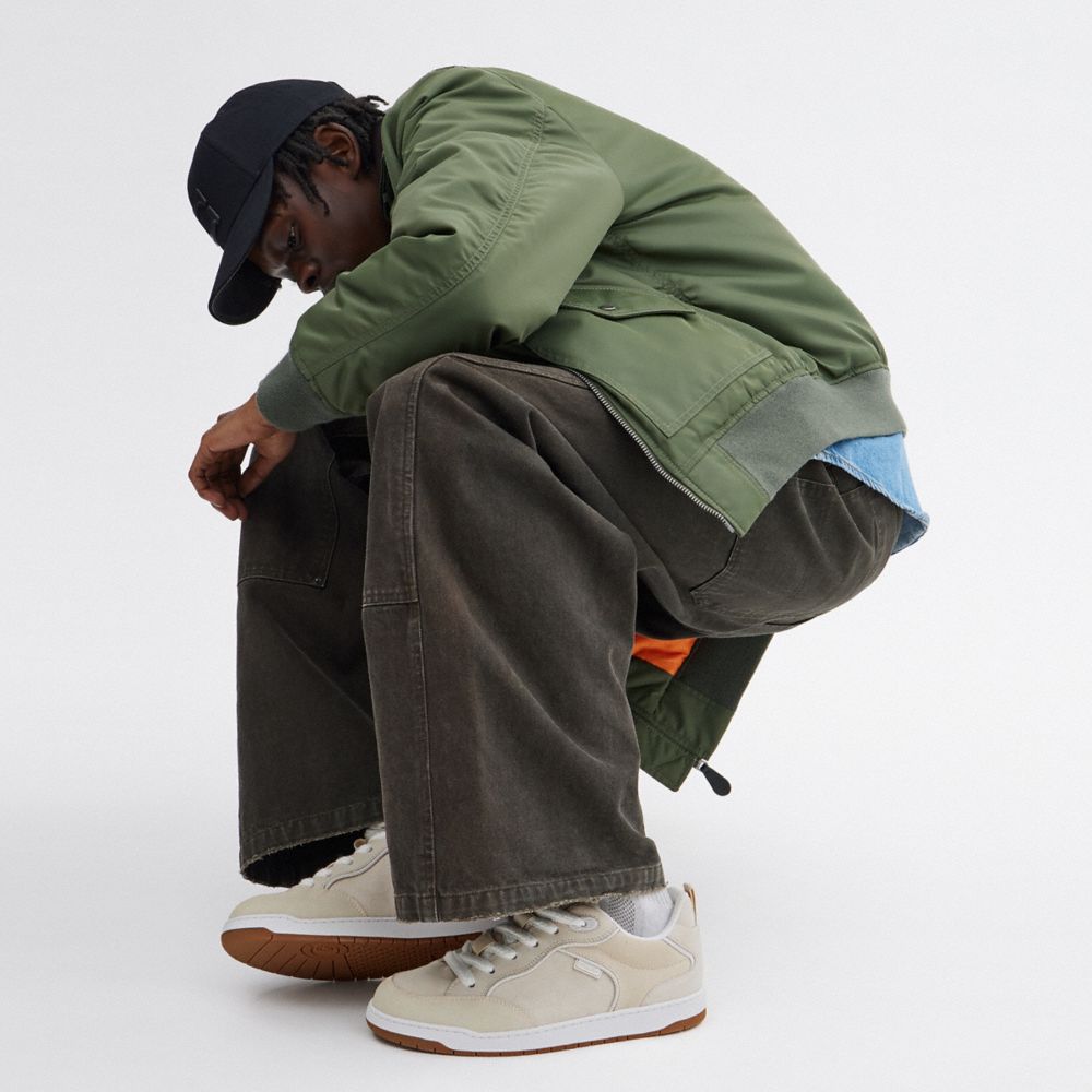 Coach C203 Sneaker In Signature Canvas Chalk