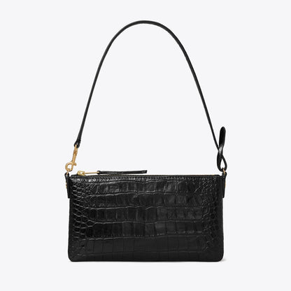 Tory Burch Croc-Embossed Pochette Black