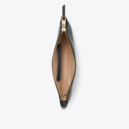 Tory Burch Croc-Embossed Pochette Black