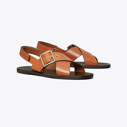 Tory Burch Cross-Band Sandal DEEP RUSSET