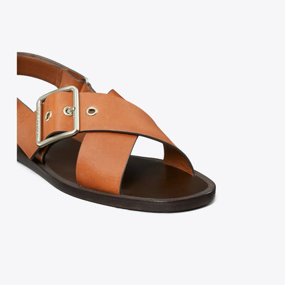 Tory Burch Cross-Band Sandal DEEP RUSSET