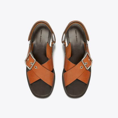 Tory Burch Cross-Band Sandal DEEP RUSSET