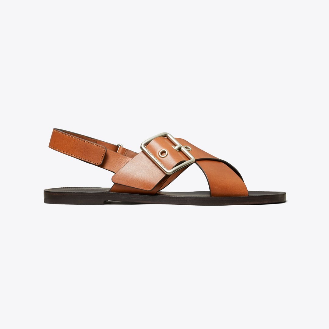 Tory Burch Cross-Band Sandal DEEP RUSSET