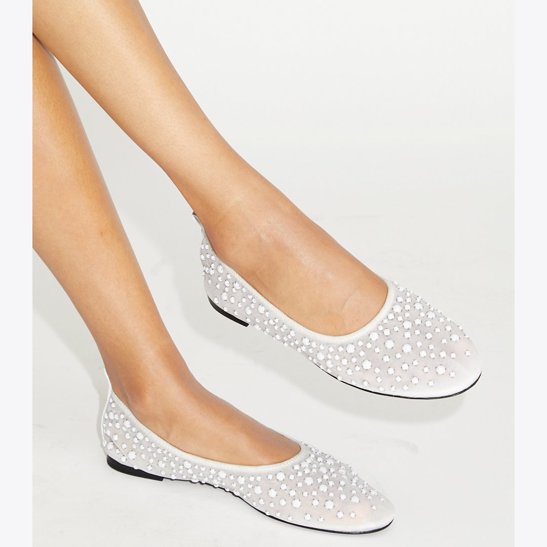 Tory Burch Crystal Ballet OPTIC WHITE