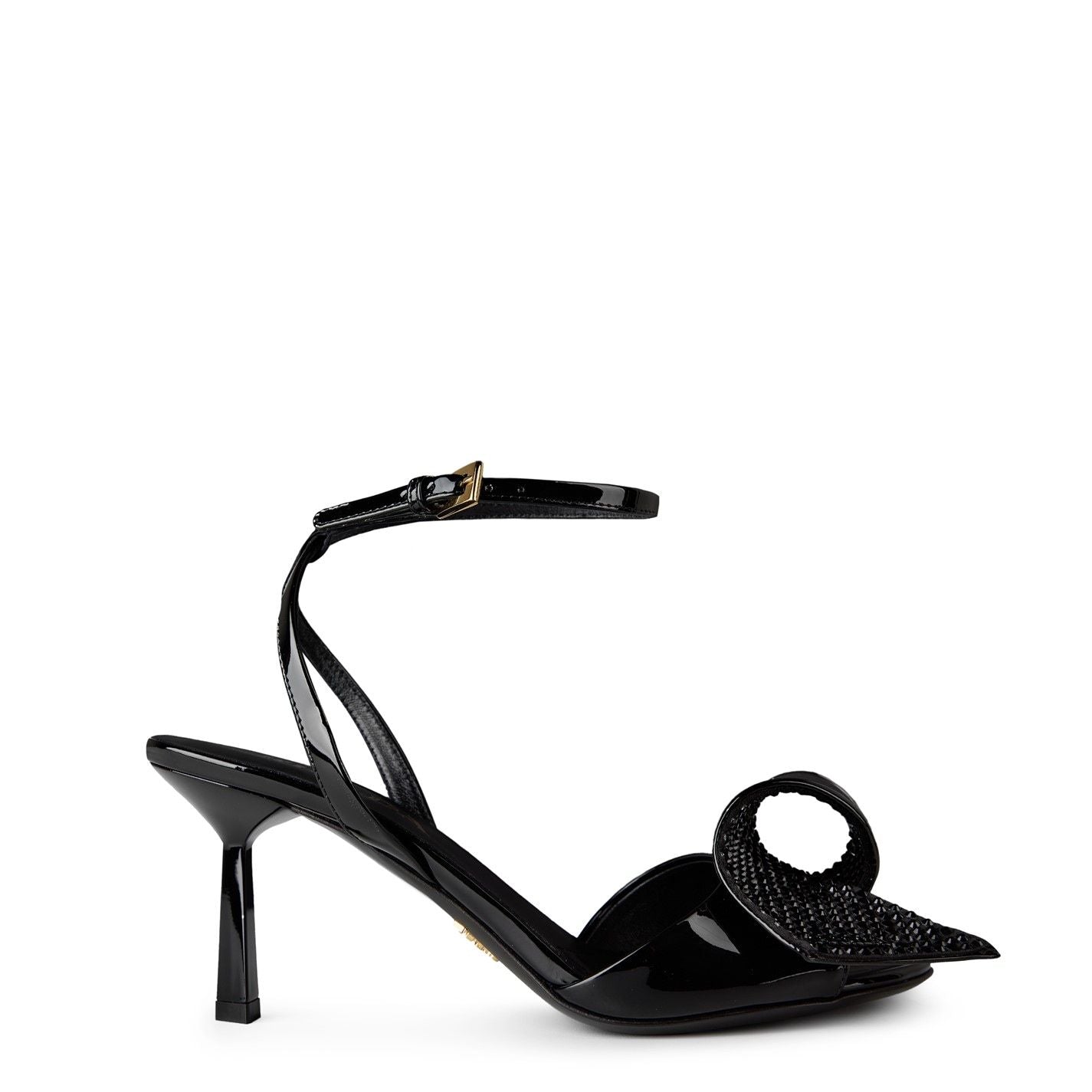  Crystal Detail Heeled Sandals Nero