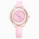 Swarovski Crystalline Aura Watch Swiss Made Leather Strap Pink Rose Gold-Tone Finish SW5730150