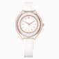 Swarovski Crystalline Aura Watch Swiss Made Leather Strap White Rose Gold-Tone Finish SW5730146