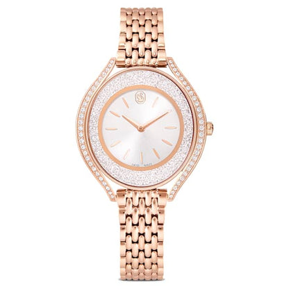 Swarovski Crystalline Aura Watch Swiss Made Metal Bracelet Rose Gold Tone Rose Gold-Tone Finish SW5730140