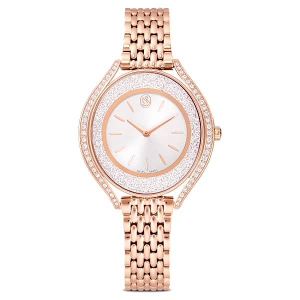 Swarovski Crystalline Aura Watch Swiss Made Metal Bracelet Rose Gold Tone Rose Gold-Tone Finish SW5730140
