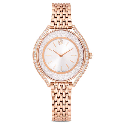 Swarovski Crystalline Aura Watch Swiss Made Metal Bracelet Rose Gold Tone Rose Gold-Tone Finish SW5730140
