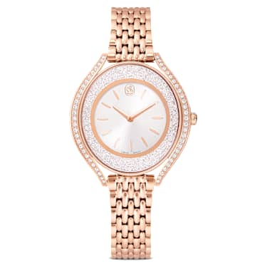 Swarovski Crystalline Aura Watch Swiss Made Metal Bracelet Rose Gold Tone Rose Gold-Tone Finish SW5730140