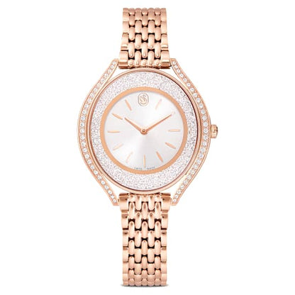 Swarovski Crystalline Aura Watch Swiss Made Metal Bracelet Rose Gold Tone Rose Gold-Tone Finish SW5730140