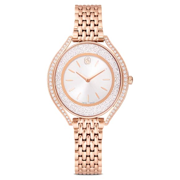 Swarovski Crystalline Aura Watch Swiss Made Metal Bracelet Rose Gold Tone Rose Gold-Tone Finish SW5730140