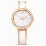 Swarovski Crystalline Bangle Watch Swiss Made Metal Bracelet White Rose Gold-Tone Finish SW5689324