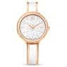 Swarovski Crystalline Bangle Watch Swiss Made Metal Bracelet White Rose Gold-Tone Finish SW5689324