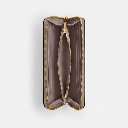 Coach Essential Slim Accordion Zip Wallet Brass Ash