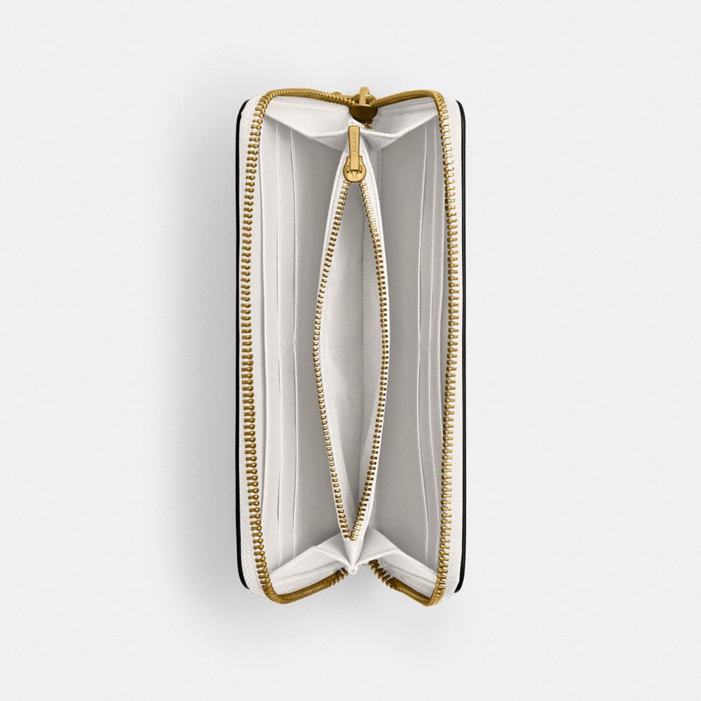 Coach Essential Slim Accordion Zip Wallet Brass Chalk