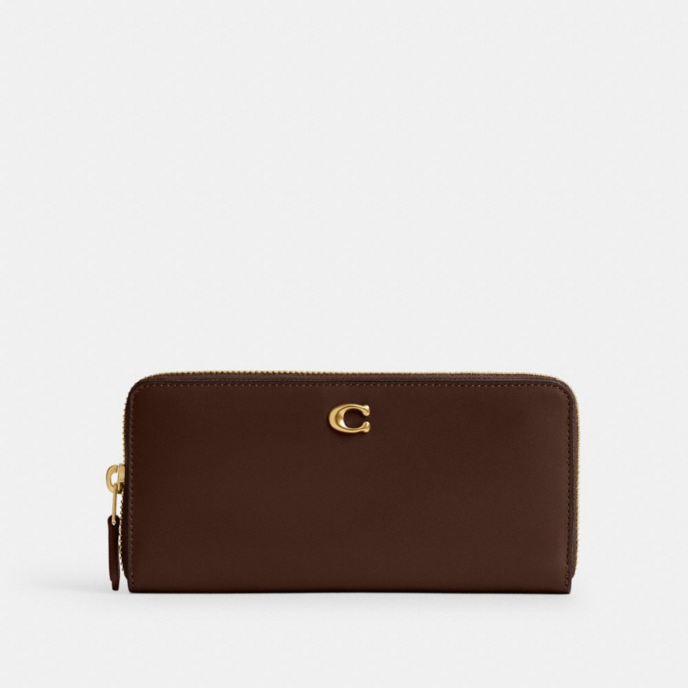 Coach Essential Slim Accordion Zip Wallet Brass Maple