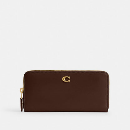 Coach Essential Slim Accordion Zip Wallet Brass Maple