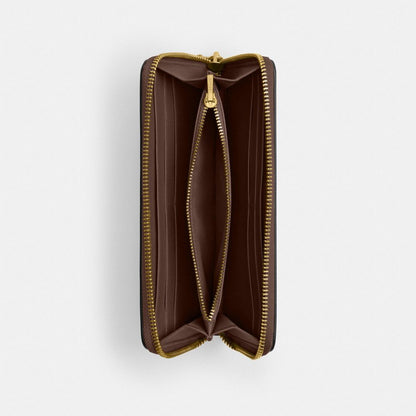 Coach Essential Slim Accordion Zip Wallet Brass Maple