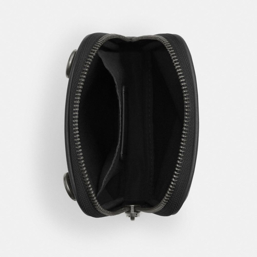 Aden Crossbody Bag Pebbled Leather-Gunmetal-Black Pebbled Leather-Gunmetal-Black