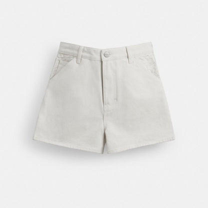 Coach Painter Jean Shorts In Organic Cotton White