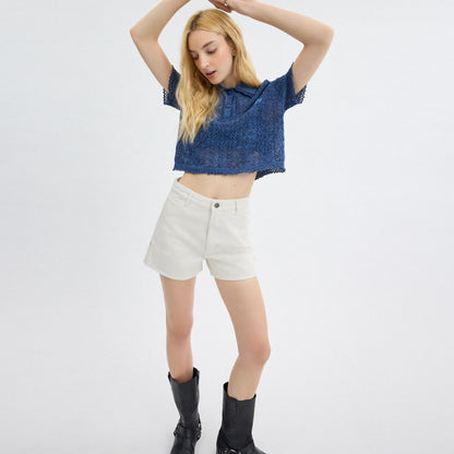 Coach Painter Jean Shorts In Organic Cotton White