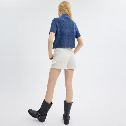 Coach Painter Jean Shorts In Organic Cotton White