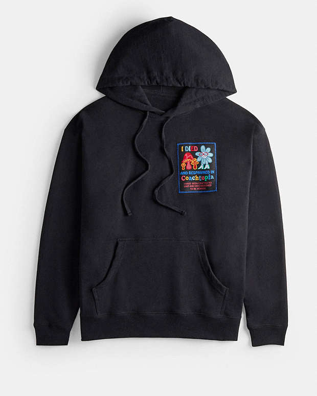 Hoodie With Coachtopia Graphic Label Black Black